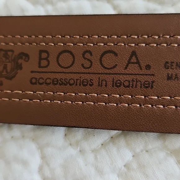 BOSCA Men's Black Leather Dress Belt Sz 36 - Picture 5 of 13